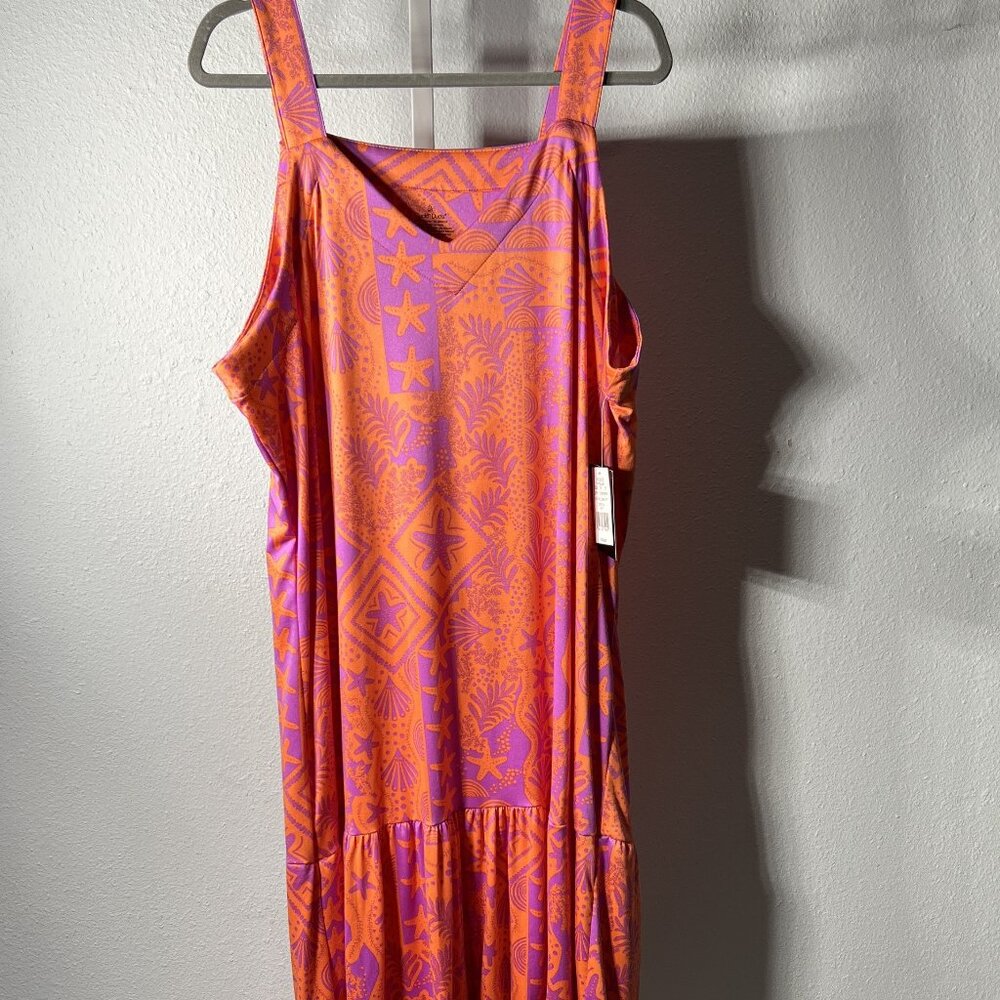 Cuddl Duds Orange & Purple Maternity Sleeveless Maxi Dress SZ XXL